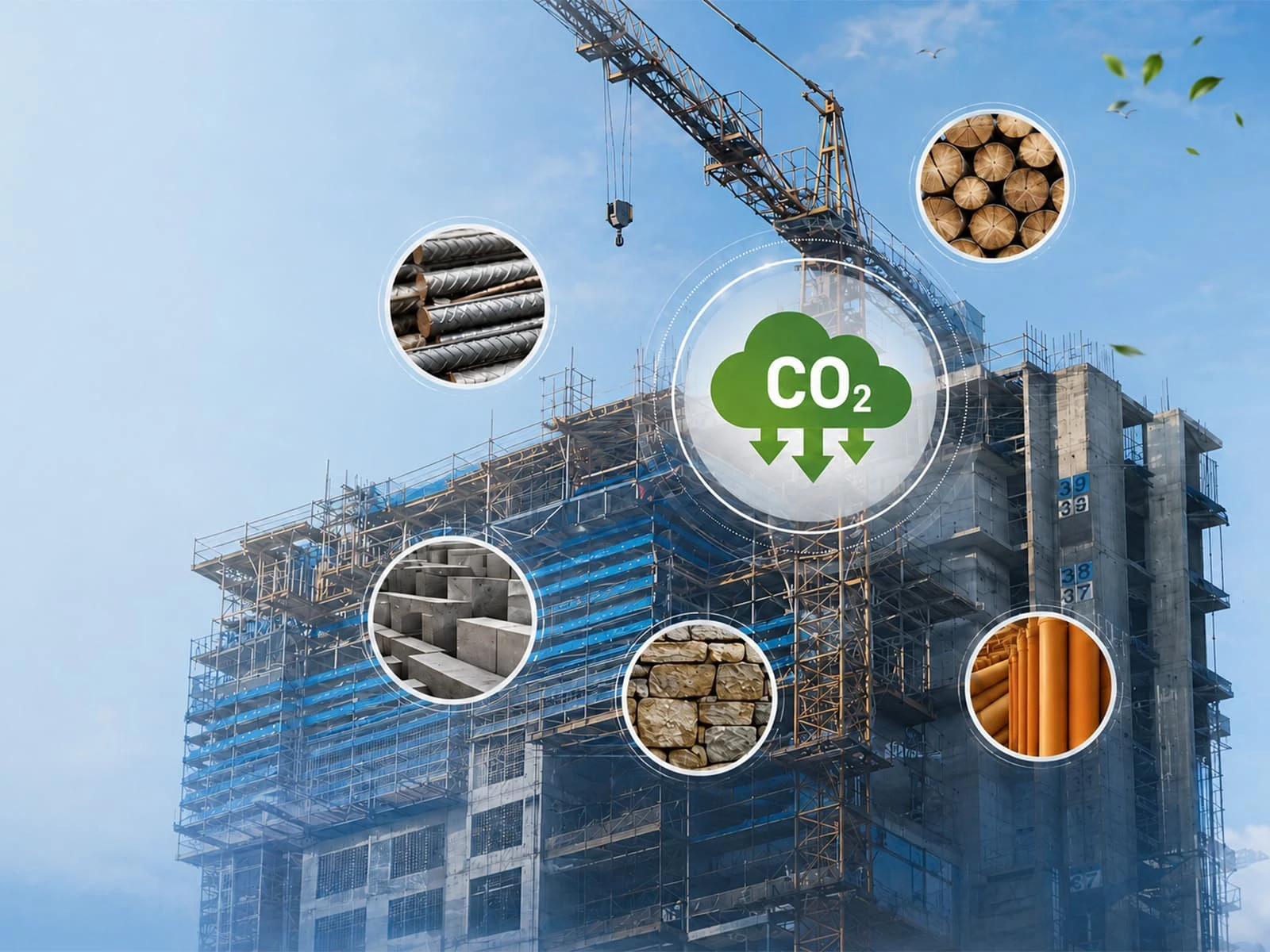 Ngành xây dựng là một trong những lĩnh vực tiêu thụ tài nguyên lớn và phát thải khí nhà kính đáng kể, thông qua sản xuất vật liệu, thi công và vận hành công trình